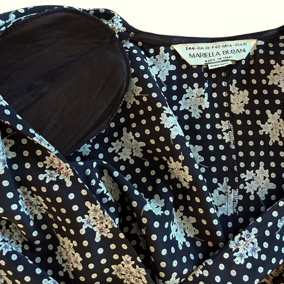 Vintage 80s Mariella Burani 100% Silk Soft Blazer Blouse Made in Italy, Size 10 - Picture 5 of 8